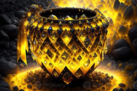 cauldron   crystals  ai generated  stock photo
