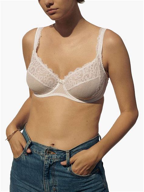 maison lejaby gaby lace full cup underwired bra white at john lewis