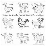 Farm Dot Activity Animals Printables Worksheets Animal Kids Do Motor Fine Activities Preschool Painting Preschoolers Cat Toddlers Coloring Pig Toddler sketch template