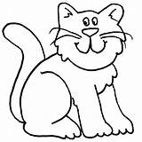 Cat Cartoon Coloring Pages Cute Kitten Drawing Funny Kitty Kids Cats Drawings Clipart Cliparts Papers Baby Color Line Print Library sketch template