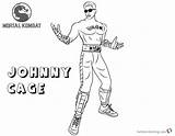 Mortal Kombat Coloring Cage Johnny Pages Printable Print Color sketch template