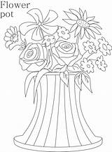 Flower Pot Coloring Printable Kids Pages Flowers Colouring Studyvillage Pdf Drawing Library Clipart Sheets Popular sketch template