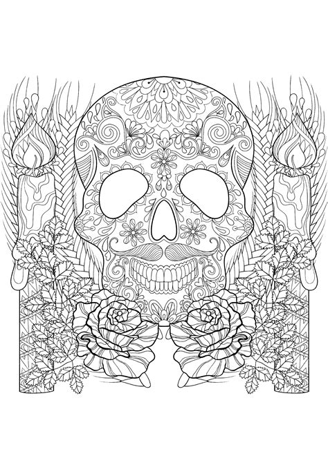 skull coloring pages  adults