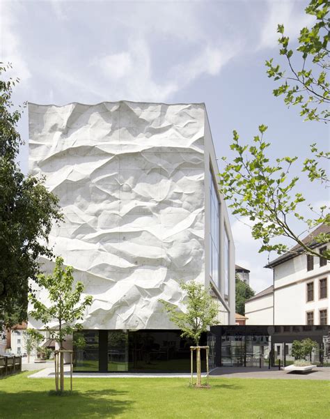 high school crinkled wall wiesflecker architecture archdaily