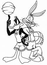 Bunny Bugs Looney Tunes Daffy Yosemite Sam Coloring4free Baloncesto Jam Pato Doghousemusic sketch template