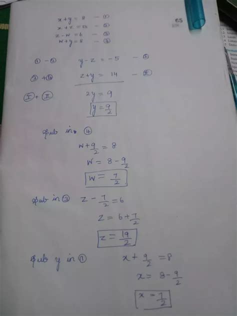 How To Solve The Equations For X Y 8 X Z 13 Z W 6 And W