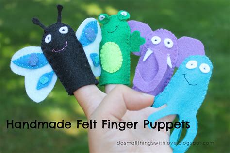 handmade felt finger puppets  small   great love