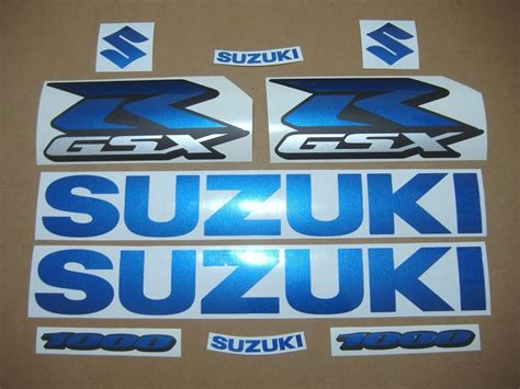 suzuki gsxr        blue logo decals set moto stickercom