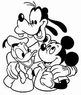 Coloring Mickey Mouse Pages Printable Clubhouse Goofy Donald Print Kids Color Friends Baby Disney Clipart Cartoon Colouring Sheets Minnie Book sketch template