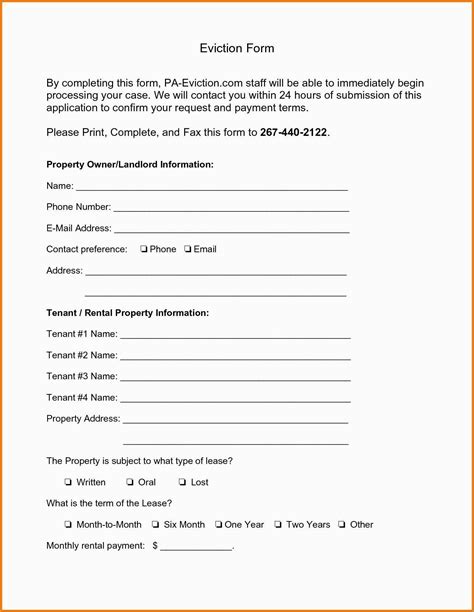 printable  eviction notice forms printable forms