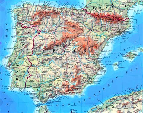 spanien karte mit staedten