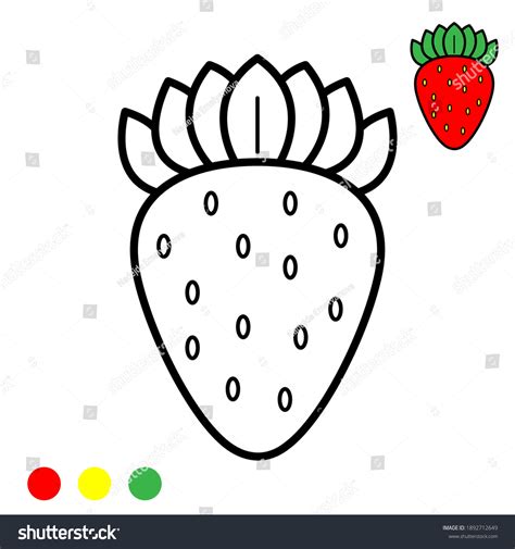 strawberry coloring page vector illustration  stock vector royalty