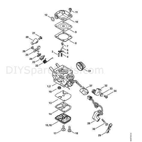 stihl ms  chainsaw ms cmvw  mix parts diagram carburetor cq sb