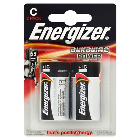 Energizer Power Alkaline C Lr14 1 5v Alkaline Batteries 2 Pieces