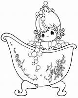 Coloring Pages Bubble Bath Getdrawings Bathing Precious sketch template