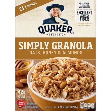 quaker simply granola oats honey almonds granola smartlabel