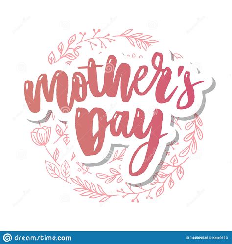 happy mothers day elegant typography pink banner calligraphy text and