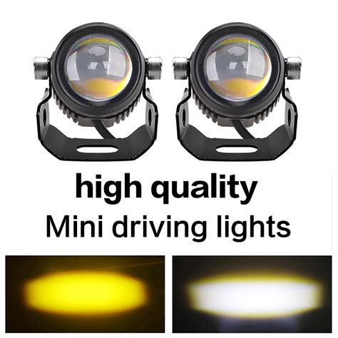 mini driving light white yellow hilo headlight white yellow led laser gun light motorcycle