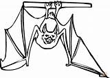 Bat Bats Printable Coloring Hanging Pages Upside Down Drawing Color Kids Halloween Clipart Gif Animal Paper Crafts sketch template