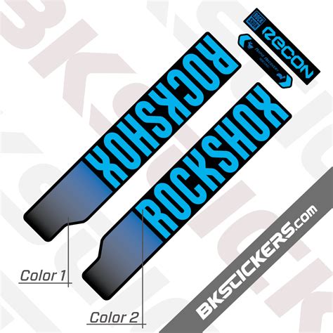 rockshox recon silver  black fork decals kit bkstickerscom