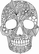 Coloring Pages Tribal Skull Print Adults Embroidery Halloween Drawing Difficult Patterns Printable Adult Sheets Color Machine Paper Colouring Skulls Zentangle sketch template