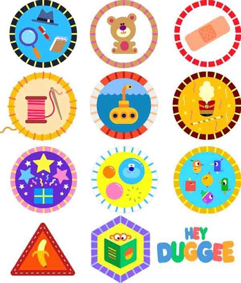 hey duggee badges 47 52 svgs detective teddy bear first aid sewing submarine big parade
