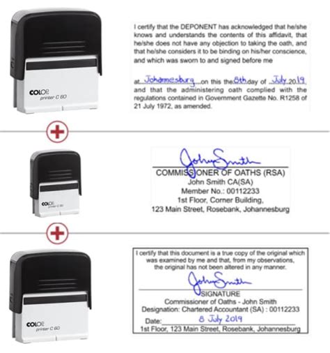 stationary supplies commissioner  oaths stamp set
