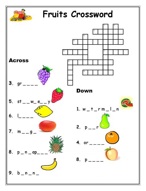 kids crossword puzzles  print activity shelter
