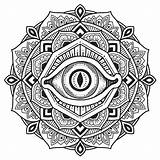 Eye Mandala Mandalas Ojo Tercer sketch template