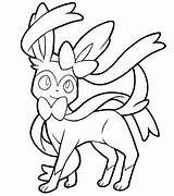 Sylveon Lineart Eeveelutions Leafeon Espeon sketch template