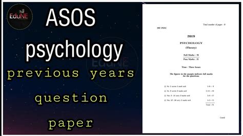 asos psychology question paper previous years youtube