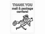 Coloring Thank Mail Pages Carrier Pdf Postal sketch template