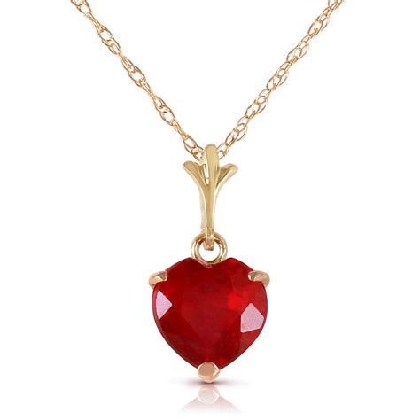 ctw  solid gold fine necklace   genuine heart ruby ebay