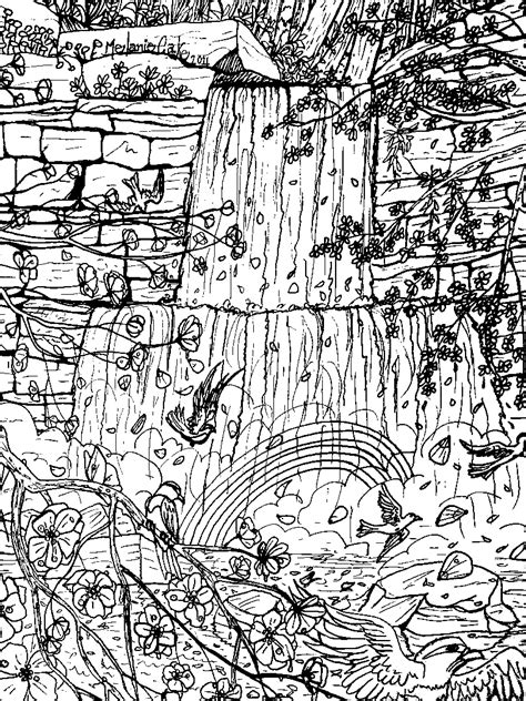 waterfall coloring pages  images coloring pages