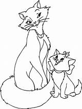 Coloring Marie Pages Aristocats Getdrawings Getcolorings Color sketch template