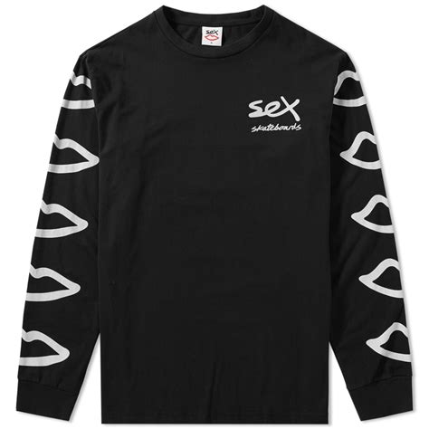 sex skateboards long sleeve logo tee black end
