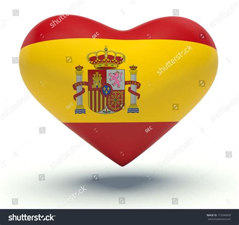 heart  spanish flag colors  render illustration  shutterstock