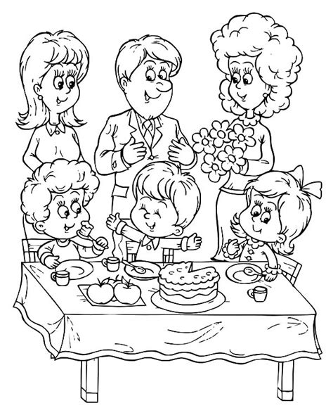 celebrating birthday party coloring pages netart