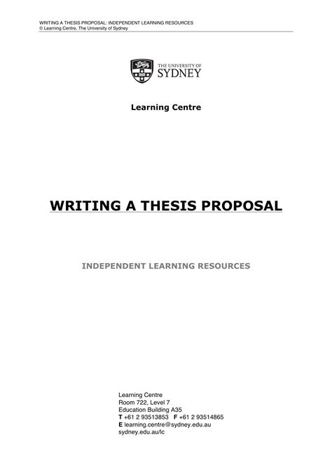 writing  thesis proposalpdf docdroid