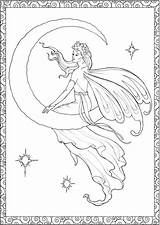 Coloring Fairy Pages Para Colorir Fadas Adult Desenhos Fairies Book Moon Creative Fada Amazon Books Dover Páginas Drawing Publications Desenhar sketch template