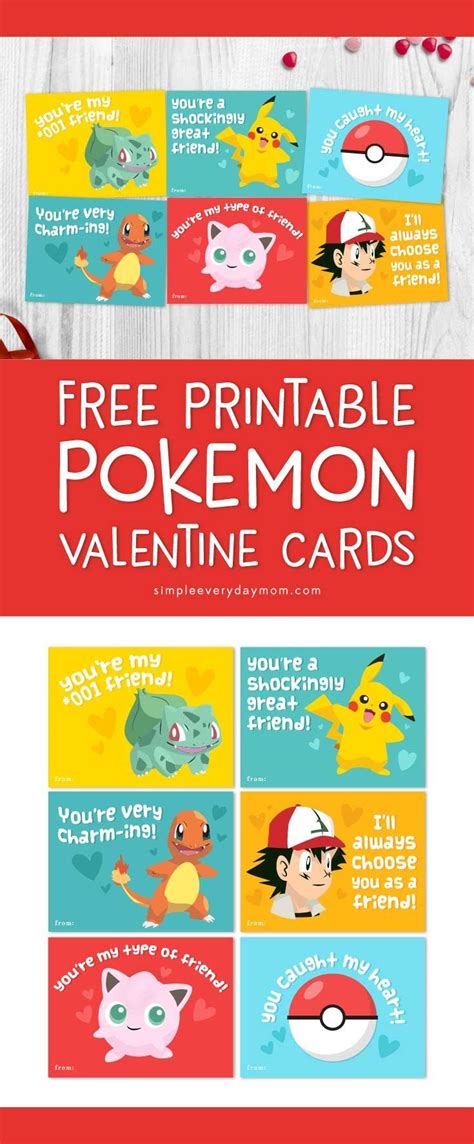 printable pokemon valentines cards  kids pokemon valentine