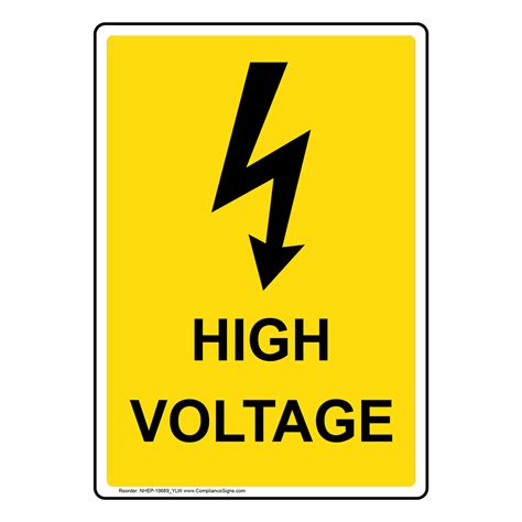 portrait danger high voltage sign  symbol nhep ylw