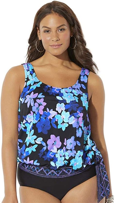 swimsuitsforall swimsuits for all women s plus size side tie blouson