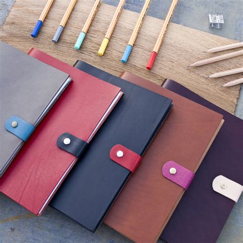 personalised refillable leather notebook  johny todd