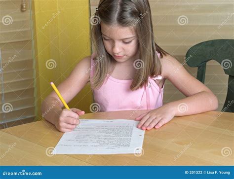 girl  homework stock photography image