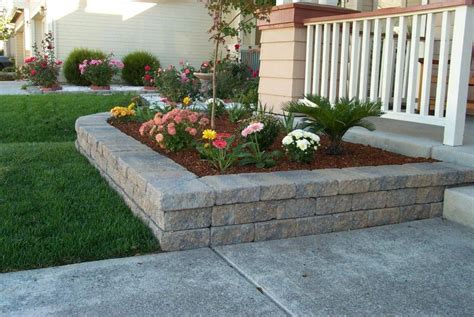 weathered stone retaining wall allen block europa collection front