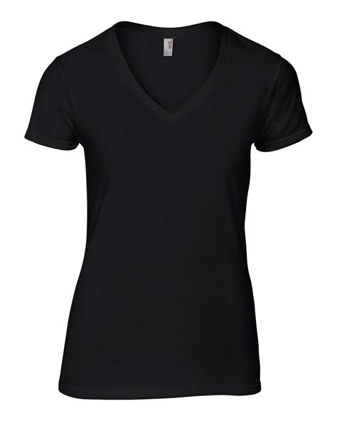 new anvil womens v neck tee ladies short sleeved basic t shirt tops