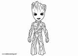 Groot Baby Galaxy Draw Guardians Coloring Pages Tutorial Kids Printable sketch template