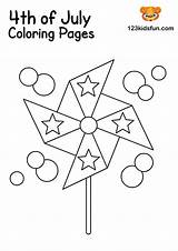 Coloring Pages July Patriotic 4th Kids Pinwheels sketch template