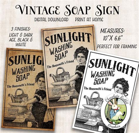 vintage soap sign reproduction digital  printable etsy